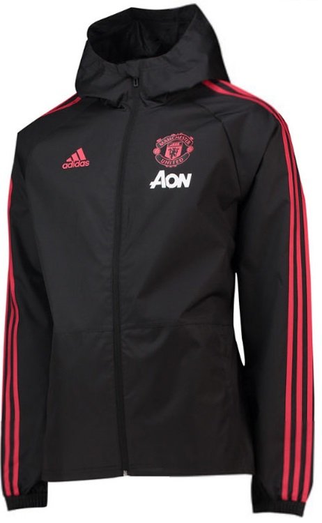 Jaqueta corta vento oficial Adidas Manchester United 2018 preta